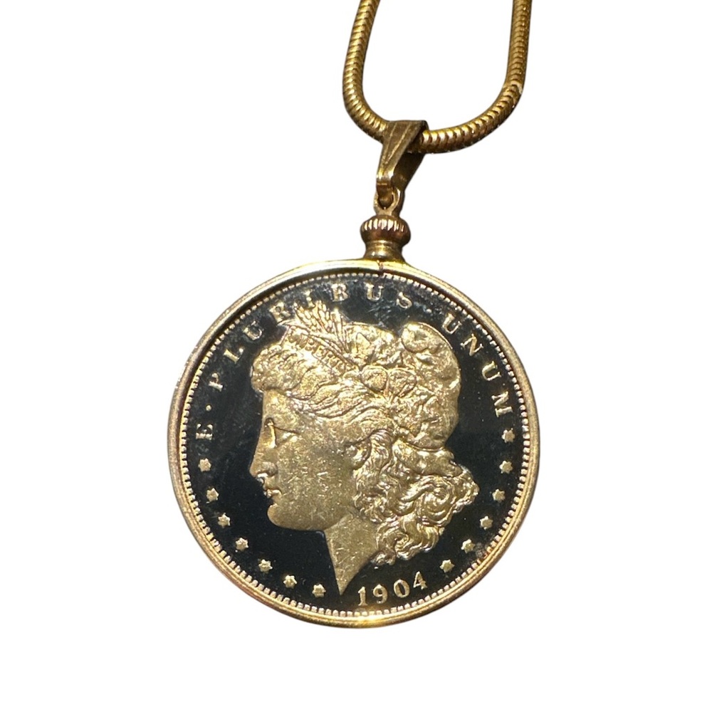 Enamel Coin Pendant Necklace